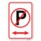 Signmission No Parking Symbol with Bidirectional Arrow Heavy-Gauge Aluminum Sign, 12" x 18", A-1218-23656 A-1218-23656 - alternate 1